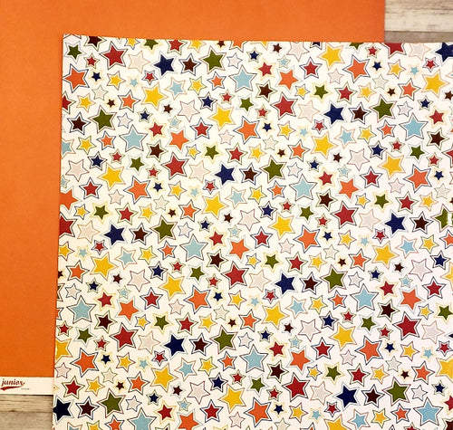 AC American Crafts - Junior -Boom varnish stars double sided paper 12 x 12