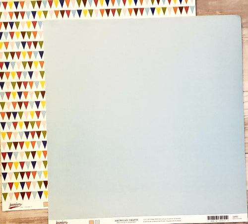 AC American Crafts - Junior -Tag - You're it Flags double sided paper 12 x 12