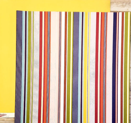 AC American Crafts - Junior - Radical stripe double sided paper 12 x 12