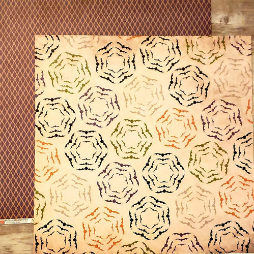Bazzill Basics paper - Bat Flowers double sided paper 12 x 12