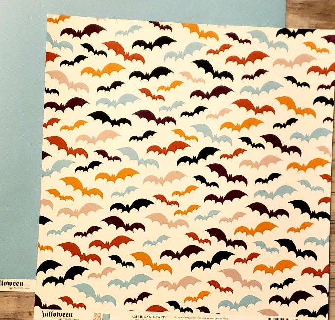 AC American Crafts - Halloween - Transylvania bats double sided paper 12 x 12