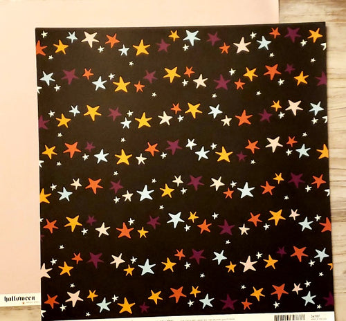 AC American Crafts - Halloween - Magic Spell stars double sided paper 12 x 12