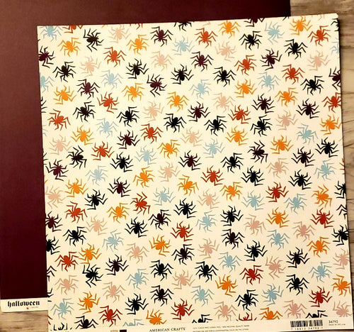 AC American Crafts - Halloween - Creepy spiders double sided paper 12 x 12