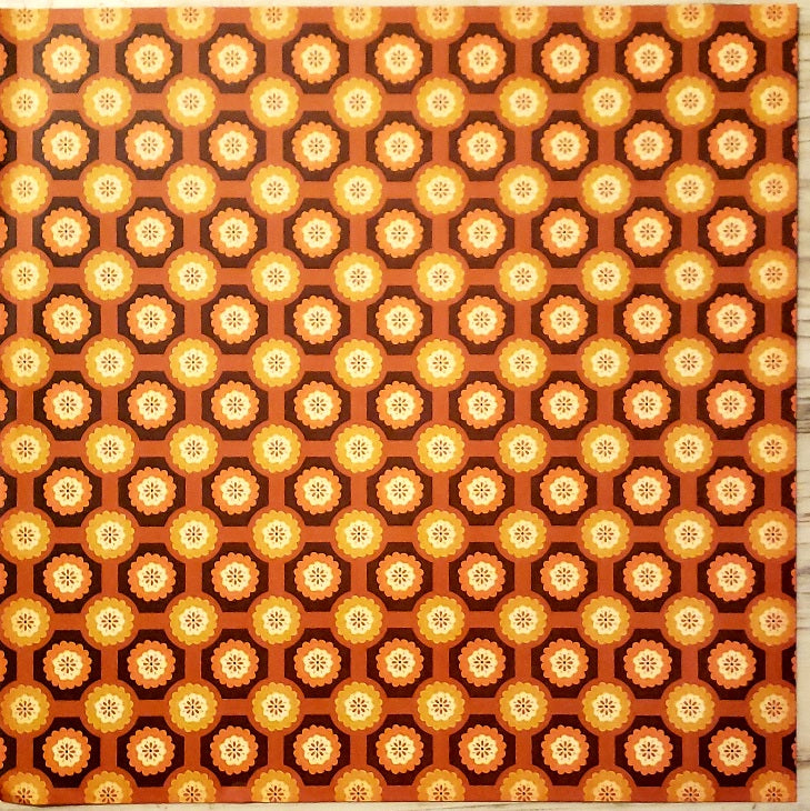 Fall flower circles - single sided paper 12 x 12