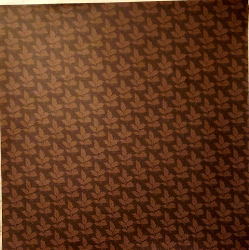 Fall leaves brown - single sided paper 12 x 12