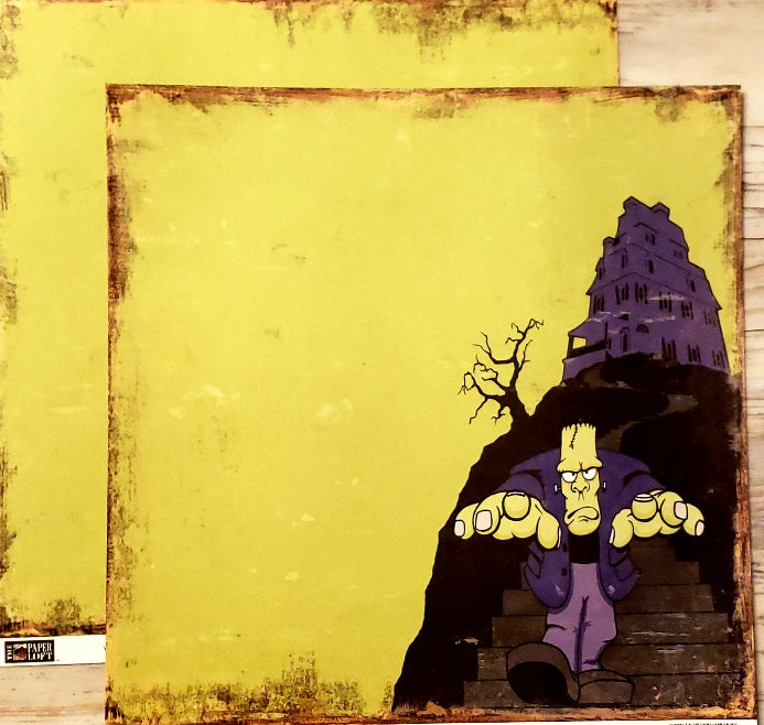 The Paper Loft - Haunted - Frankenstein double sided paper 12 x 12