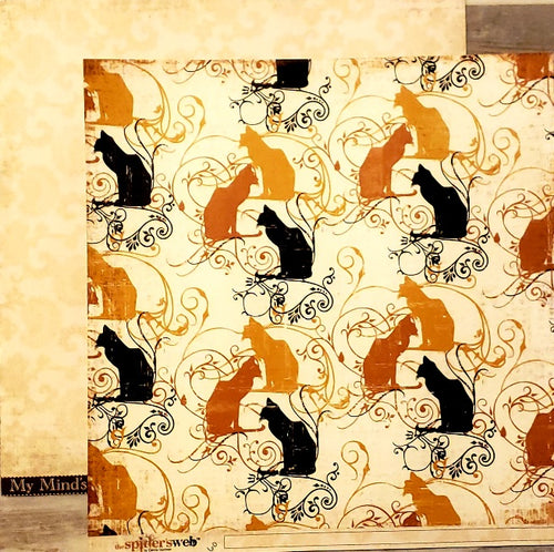 My Mind's Eye - MME - The spider's web - Scaredy cats double sided paper 12 x 12