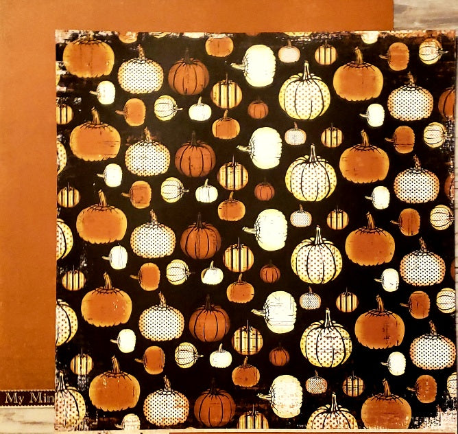My Mind's Eye - MME - The spider's web - Pumpkin Patch double sided paper 12 x 12