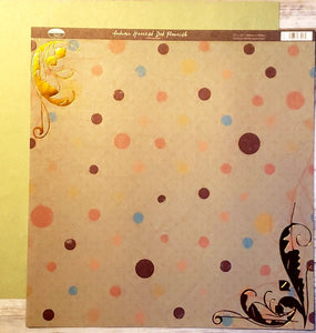 The paper company studio - Autumn Harvest dot flourish shimmer double sided paper 12 x 12