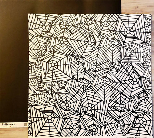 AC American Crafts - Halloween - Venom spider webs double sided paper 12 x 12