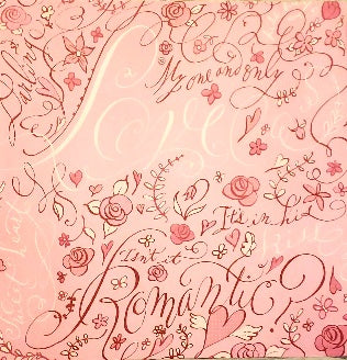Karen Foster - romantic pink words single sided paper cardstock 12 x 12