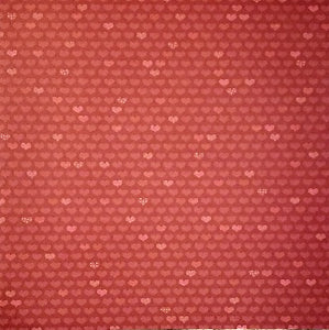 Karen Foster - red repeating hearts single sided paper cardstock 12 x 12