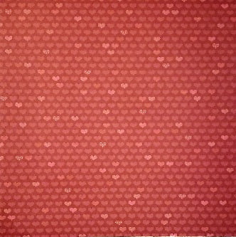 Karen Foster - red repeating hearts single sided paper cardstock 12 x 12