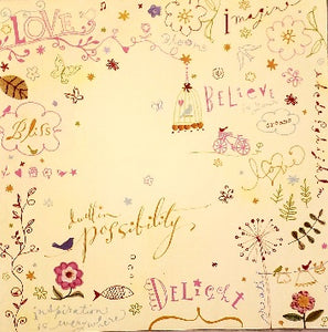Karen Foster - Believe words single sided paper cardstock 12 x 12