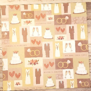 Karen Foster - Bride and groom  single sided paper cardstock 12 x 12