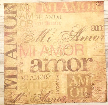 Karen Foster - My love spanish Mi amor single sided paper cardstock 12 x 12