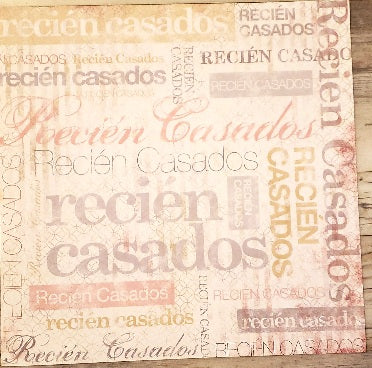 Karen Foster - Just Married spanish recien casados single sided paper cardstock 12 x 12