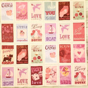 K and company - sweet talk postage stamps single sided paper cardstock 12 x 12
