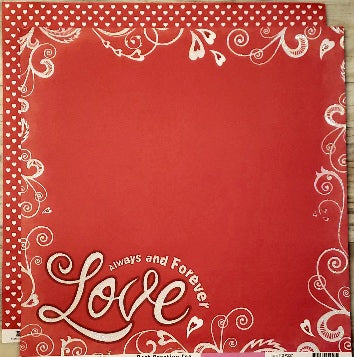 Best creations inc - sweet love always and forever Glitter double sided paper cardstock 12 x 12