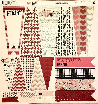 Fancy Pants - love notes banner die cut sheet single sided paper cardstock 12 x 12