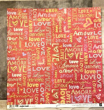 Basic grey - sugar rush fireball double sided cardstock 12 x 12