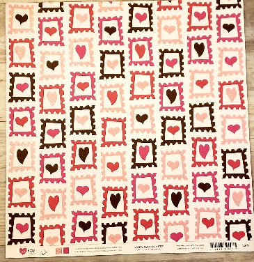 American crafts - I heart you cuddles - love hearts glitter double sided cardstock 12 x 12