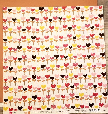 American crafts - I heart you buttercup - love heart flowers glitter double sided cardstock 12 x 12