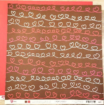 American crafts - I heart you luvs - love hearts double sided cardstock 12 x 12