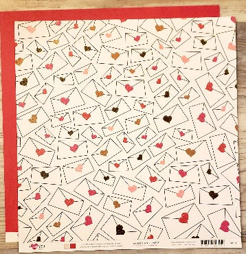 American crafts - I heart you dear - love hearts envelopes double sided cardstock 12 x 12