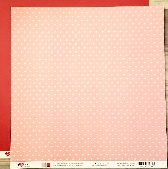 American crafts - I heart you boo bear - love hearts double sided cardstock 12 x 12