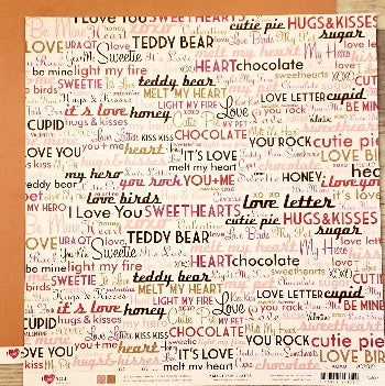 American crafts - I heart you bubushka - love words double sided cardstock 12 x 12