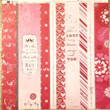 Load image into Gallery viewer, Little yellow bicycle  - sweet love love ribbons  double sided cardstock 12 x 12
