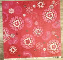 Load image into Gallery viewer, Little yellow bicycle  - sweet love love in bloom / red petals double sided cardstock 12 x 12