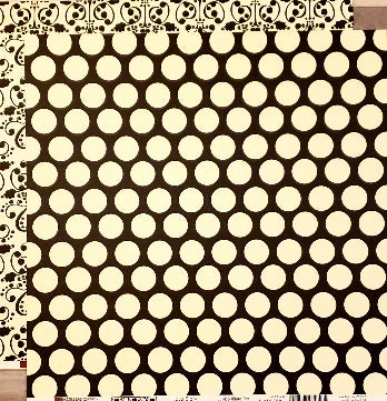 Bazzill basics paper  - love story jumbo white dot / black love potion double sided cardstock 12 x 12