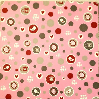 Bazzill basics paper  - love story love ball / grey houndstooth double sided cardstock 12 x 12