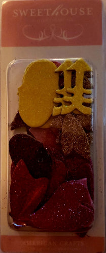 AC - American crafts - sweet house I heart you glitter chipboard 24 shapes embellishments