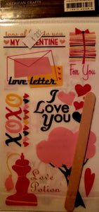 AC - American crafts - mini Marks rub ons - kiss kiss phrases