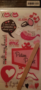 AC - American crafts - mini Marks rub ons - xoxo heart you phrases