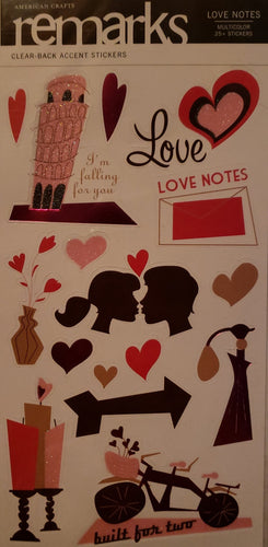 AC - American crafts - ReMarks stickers glitter / metallic - Love notes