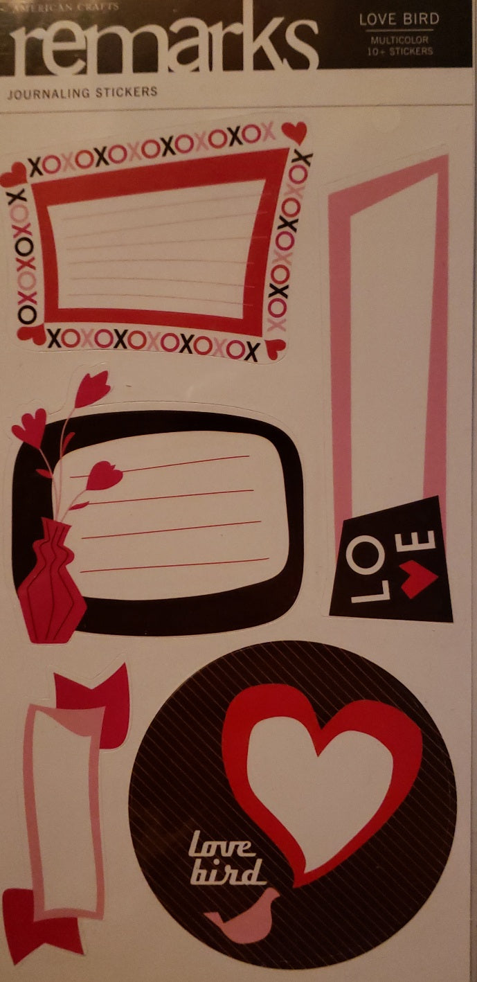 AC - American crafts - ReMarks stickers - Valentines Love birds