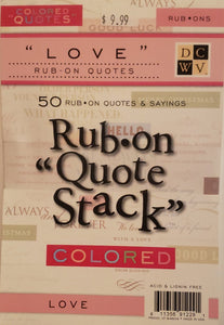 Die cuts with a view DCWV - rub on book - Love quote stack colored