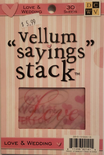 Die cuts with a view DCWV - sayings book - Love and wedding vellum quote stack colored
