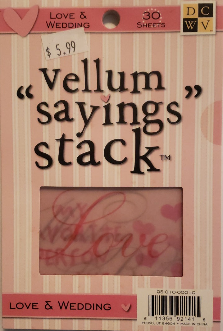 Die cuts with a view DCWV - sayings book - Love and wedding vellum quote stack colored