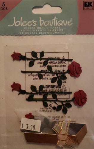 Jolee's Boutique Dimensional Sticker - red roses - small pack