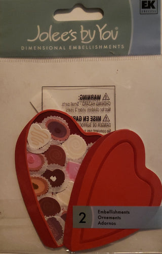 Jolee's Boutique Dimensional Sticker - Valentine's day chocolate heart - small pack