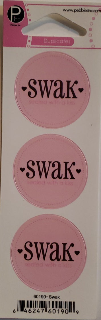 Pebbles inc -  cardstock sticker sheet - swak round seal