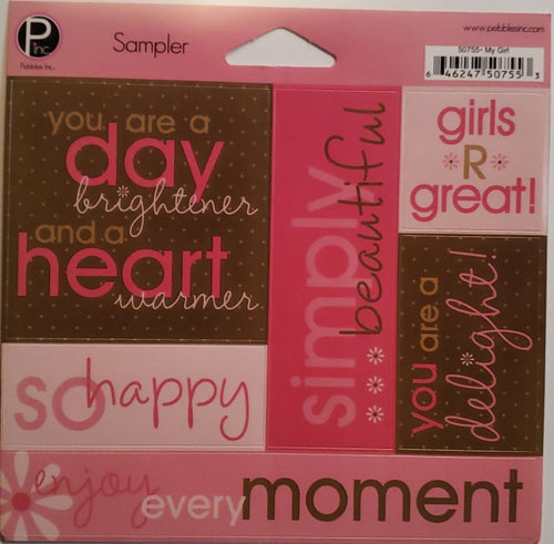 Pebbles inc -  sampler cardstock sticker sheet - my girl love