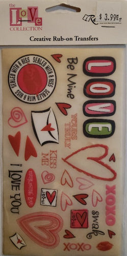 Reminisce rub ons sheet - the love collection
