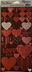 Reminisce cardstock sticker sheet - be mine hearts