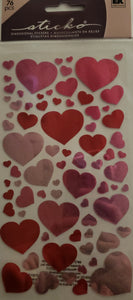 Sticko flat Sticker pack - blissful hearts shimmer